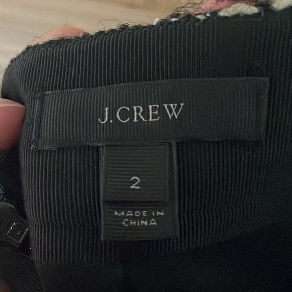 J. Crew size 2 Black and Cream Midi Pencil Skirt with Front Slit - Picture 6 of 8